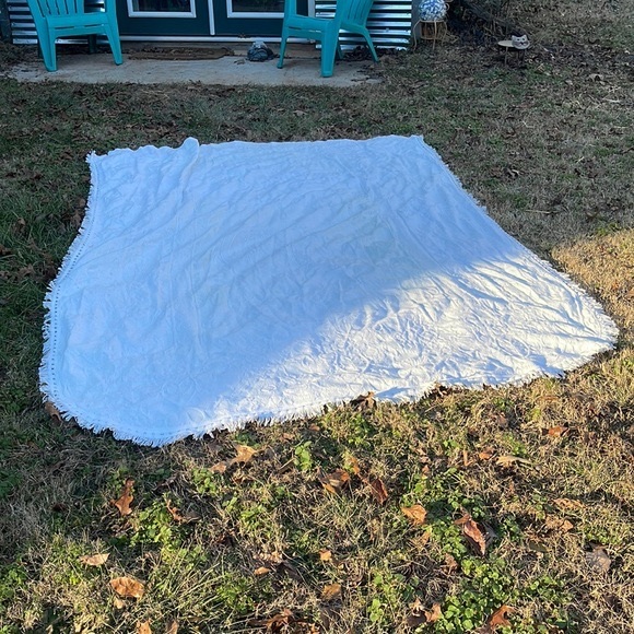 Vintage Bedding Vintage Chenille Bedspread Chenille Bedspread White